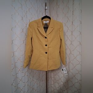 NWT Le Suit Women's Mustard Yellow Tailored Blazer